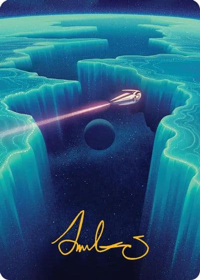 Cascading Cataracts Art Card 50 54 Gold Stamped Signature Art Series: Edge of Eternities Magic card