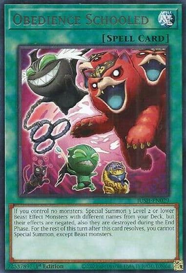Obedience Schooled Justice Hunters Yu-Gi-Oh! card