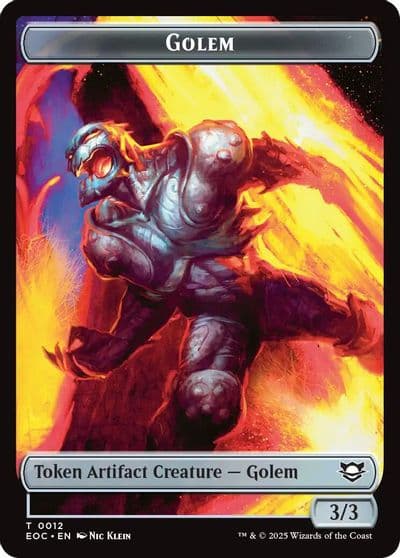 Golem 0012 Golem 0014 Double Sided Token Commander: Edge of Eternities Magic card