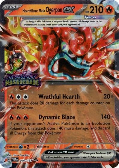 Hearthflame Mask Ogerpon ex (Twilight Masquerade Stamp) Miscellaneous Cards & Products Pokemon card