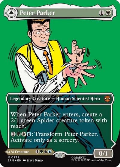Peter Parker 0232 Borderless Marvel's Spider-Man Magic card