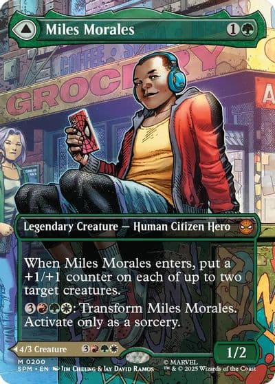 Miles Morales 0200 Borderless Marvel's Spider-Man Magic card