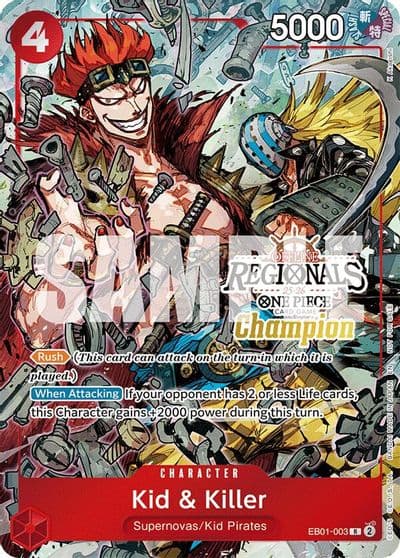Kid and Killer Offline Regional Champion Card Set 2025 Vol2 One Piece Promotion Cards One Piece card