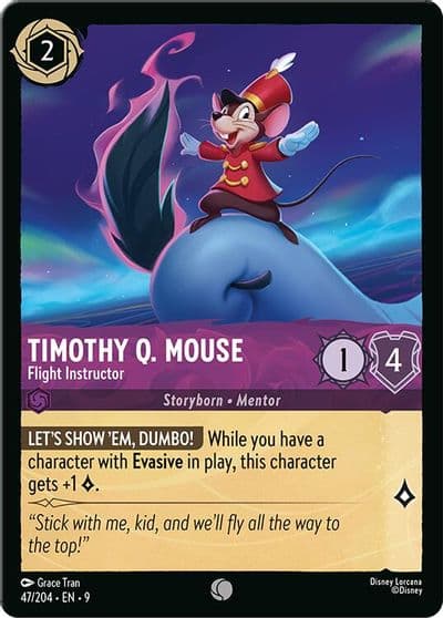 Timothy Q Mouse Flight Instructor Fabled Lorcana card