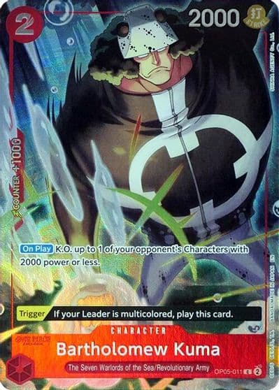 Bartholomew Kuma Seven Warlords of the Sea Binder Set One Piece Promotion Cards One Piece card