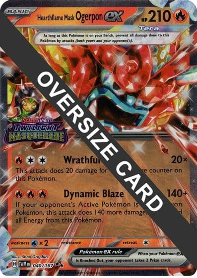 Hearthflame Mask Ogerpon ex (Twilight Masquerade Stamp) Jumbo Cards Pokemon card