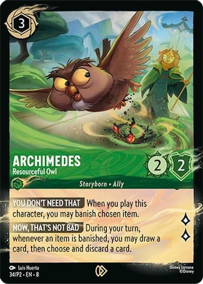 Archimedes Resourceful Owl Disney Lorcana Promo Cards Lorcana card