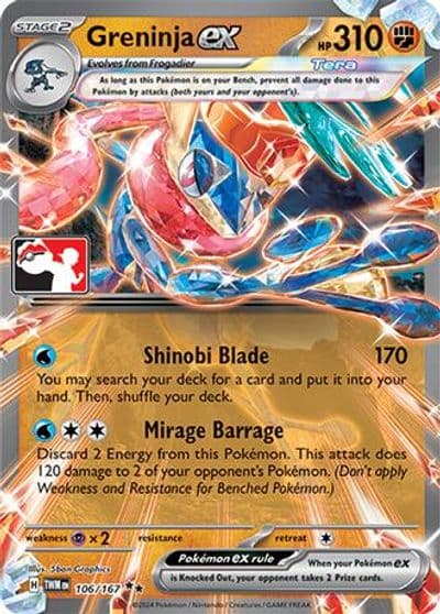 Greninja ex Prize Pack Series Cards Pokemon card