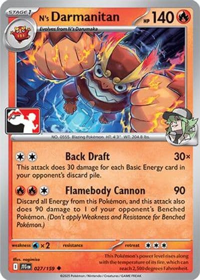 N's Darmanitan Prize Pack Series Cards Pokemon card