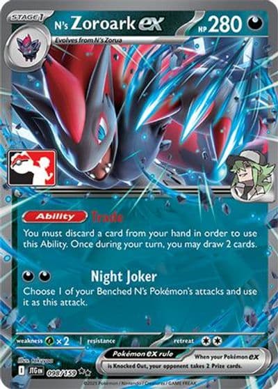 N's Zoroark ex Prize Pack Series Cards Pokemon card