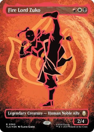 Fire Lord Zuko Borderless Neon Ink Foil Avatar: The Last Airbender Magic card