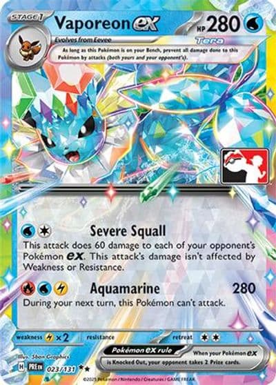 Vaporeon ex Prize Pack Series Cards Pokemon card