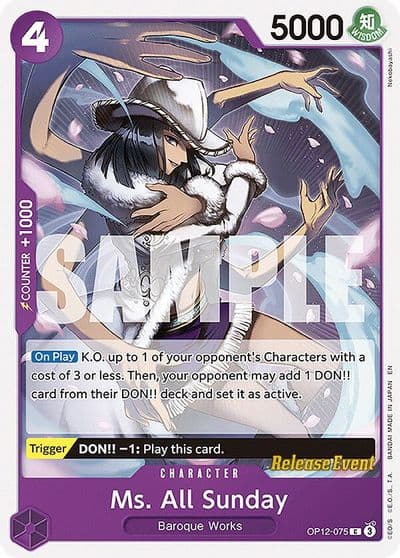 Ms All Sunday Legacy of the Master Release Event Cards One Piece card