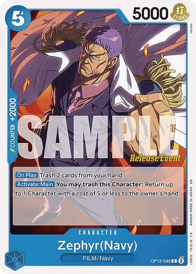 ZephyrNavy Legacy of the Master Release Event Cards One Piece card