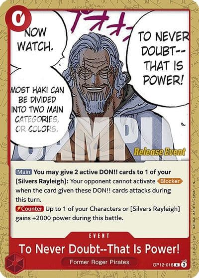To Never Doubt That Is Power Legacy of the Master Release Event Cards One Piece card