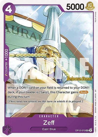 Zeff Legacy of the Master Release Event Cards One Piece card