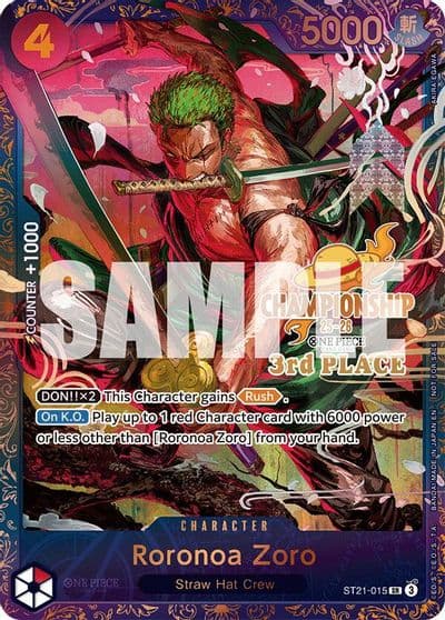 Roronoa Zoro CS 25 26 3rd Place One Piece Promotion Cards One Piece card
