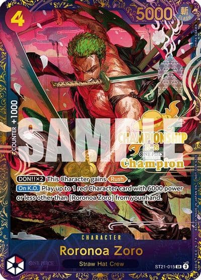 Roronoa Zoro CS 25 26 1st Place One Piece Promotion Cards One Piece card