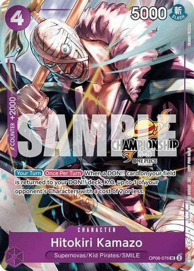 Hitokiri Kamazo CS 25 26 Celebration Pack One Piece Promotion Cards One Piece card