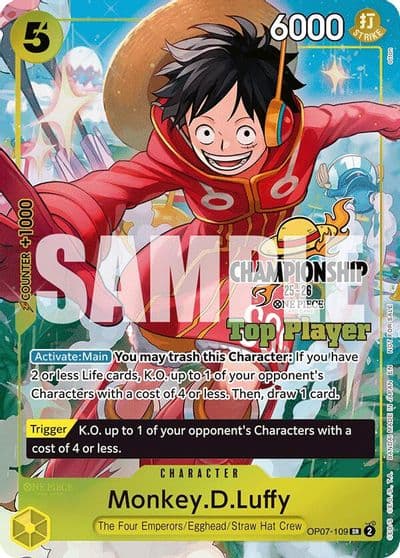 MonkeyDLuffy CS 25 26 Top Player Pack One Piece Promotion Cards One Piece card