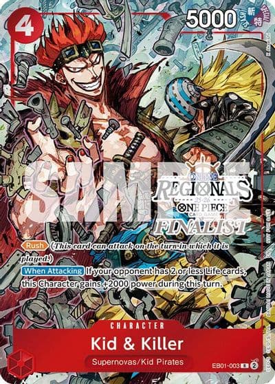Kid and Killer Online Regional Finalist Card Set 2025 Vol2 One Piece Promotion Cards One Piece card