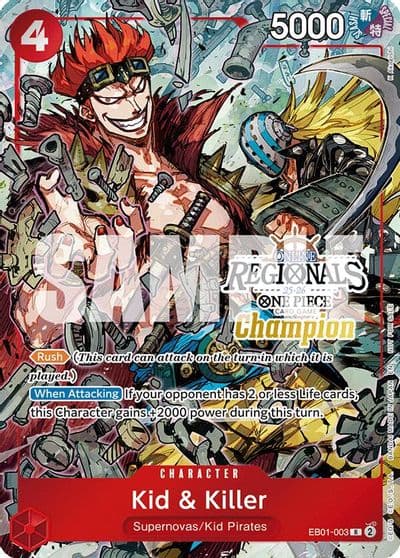 Kid and Killer Online Regional Champion Card Set 2025 Vol2 One Piece Promotion Cards One Piece card