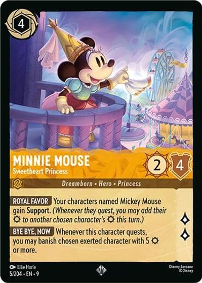 Minnie Mouse Sweetheart Princess Fabled Lorcana card