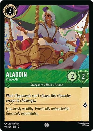 Aladdin Prince Ali Fabled Lorcana card