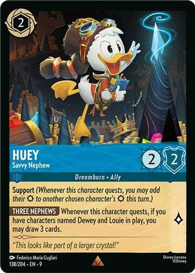 Huey Savvy Nephew Fabled Lorcana card