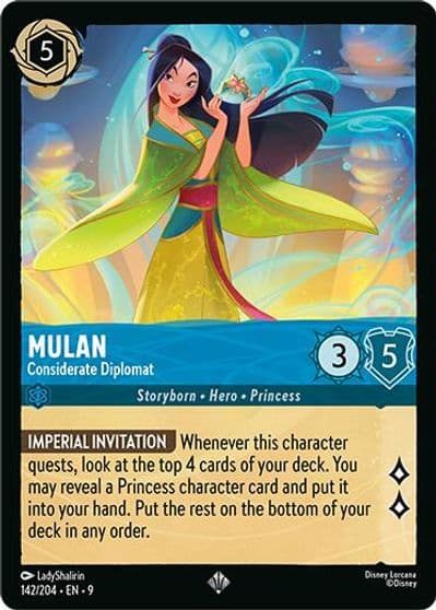 Mulan Considerate Diplomat Fabled Lorcana card