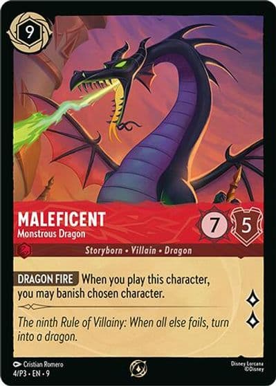 Maleficent Monstrous Dragon Store Championship Participant Disney Lorcana Promo Cards Lorcana card