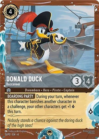 Donald Duck Buccaneer Disney Cruise Promo Disney Lorcana Promo Cards Lorcana card