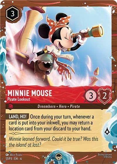 Minnie Mouse Pirate Lookout Disney Cruise Promo Disney Lorcana Promo Cards Lorcana card