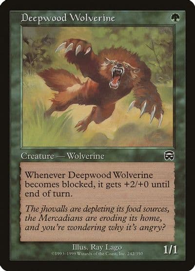 Deepwood Wolverine Mercadian Masques Magic card