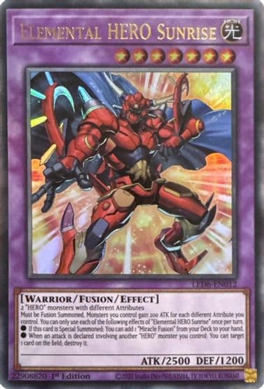 Elemental HERO Sunrise 2020 Date Reprint Legendary Duelists: Magical Hero Yu-Gi-Oh! card
