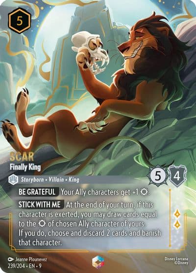 Scar Finally King Enchanted Fabled Lorcana card