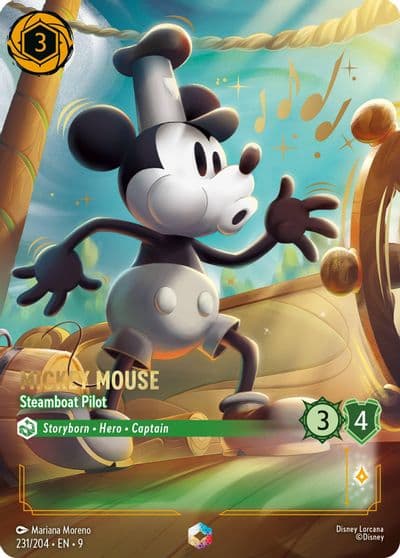Mickey Mouse Steamboat Pilot Enchanted Fabled Lorcana card