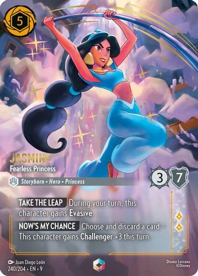 Jasmine Fearless Princess Enchanted Fabled Lorcana card