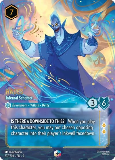 Hades Infernal Schemer Enchanted Fabled Lorcana card
