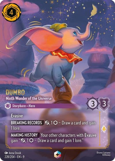 Dumbo Ninth Wonder of the Universe Enchanted Fabled Lorcana card