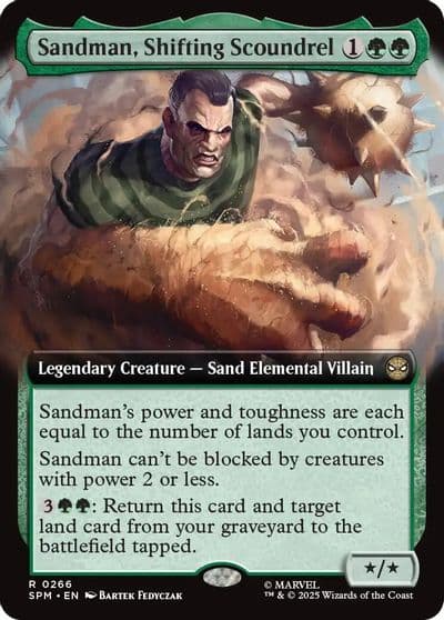 Sandman Shifting Scoundrel Extended Art Marvel's Spider-Man Magic card