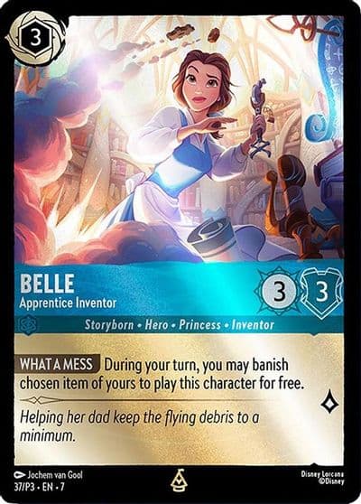 Belle Apprentice Inventor Disney Lorcana Promo Cards Lorcana card