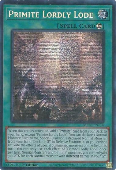 Primite Lordly Lode 2025 Mega-Pack Yu-Gi-Oh! card