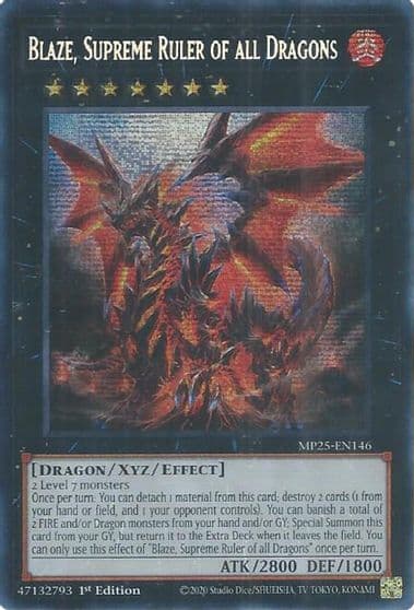 Blaze Supreme Ruler of all Dragons 2025 Mega-Pack Yu-Gi-Oh! card