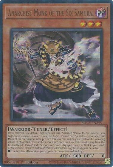 Anarchist Monk of the Six Samurai 2025 Mega-Pack Yu-Gi-Oh! card