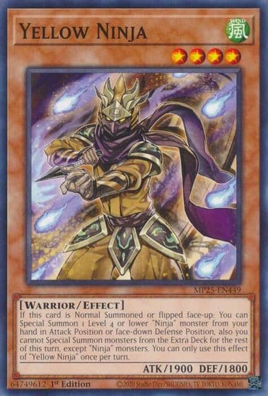 Yellow Ninja 2025 Mega-Pack Yu-Gi-Oh! card