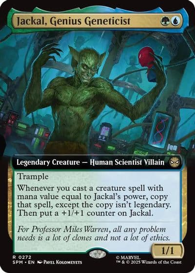 Jackal Genius Geneticist Extended Art Marvel's Spider-Man Magic card