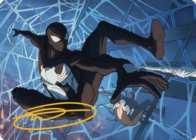 Symbiote Spider Man Art Card Gold Stamped Signature Art Series: Marvel's Spider-Man Magic card