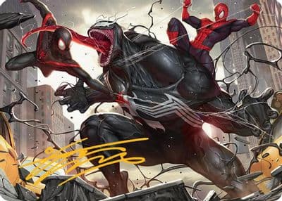 Terrific Team Up Art Card Gold Stamped Signature Art Series: Marvel's Spider-Man Magic card