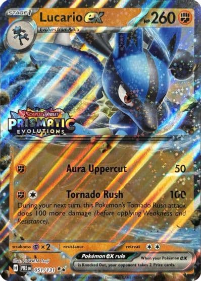 Lucario ex (Prismatic Evolutions Stamp) Miscellaneous Cards & Products Pokemon card
